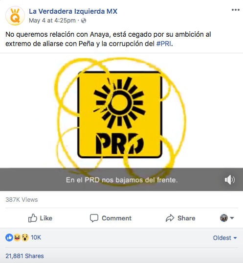 Tres notas falsas sobre el Frente: el PRD dejó la coalición, Anaya acepta que no ganará o que llama envidiosos a sus críticos 1 PRD Anaya 240518 1