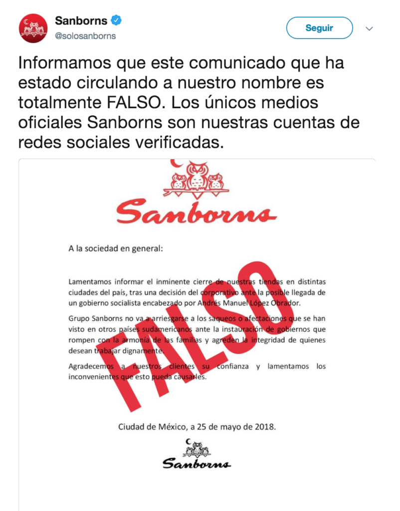 Sanborns FALSO