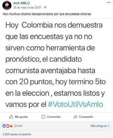 Información de la elección en Colombia que se convirtió en tres noticias falsas sobre México 2 Colombia 3