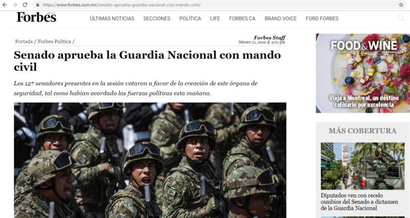 ¿Puede AMLO nombrar un mando militar para la Guardia Nacional? 1 guardia