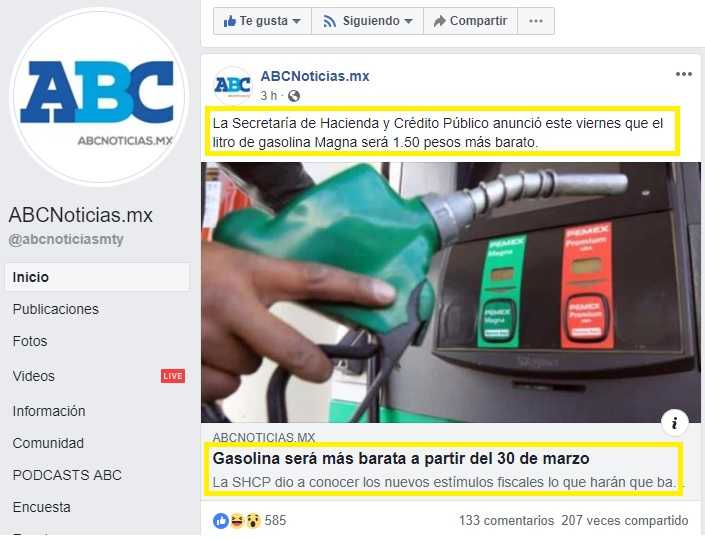 NO bajó precio de gasolina magna $1.50 pesos como lo aseguraban varios medios 7 Gasolina1