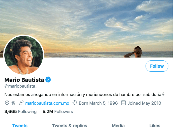 Mario Bautista seguidores