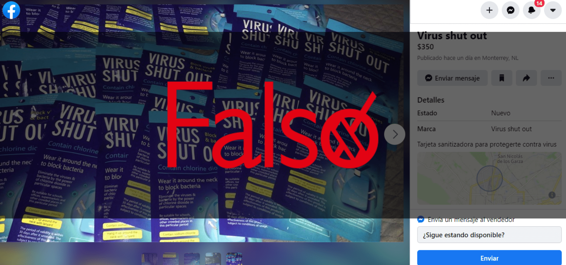 Falso que tarjetas de dióxido de cloro protejan contra COVID-19 1 Virus 1