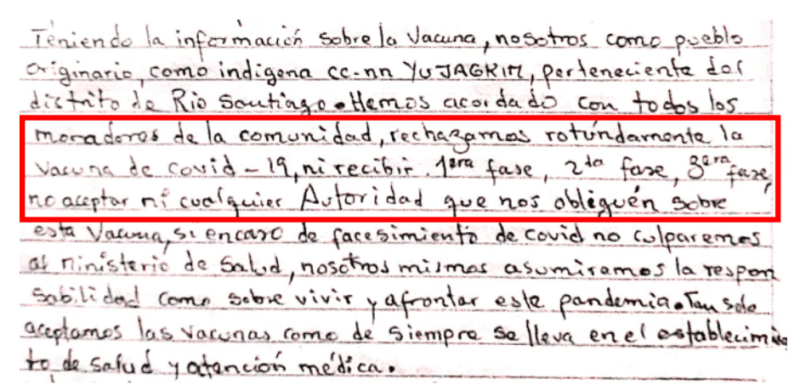 Papeles del miedo: las actas que revelan el impacto de las mentiras en los pueblos originarios del Perú 1 ojo1