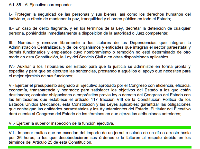 constitución arresto