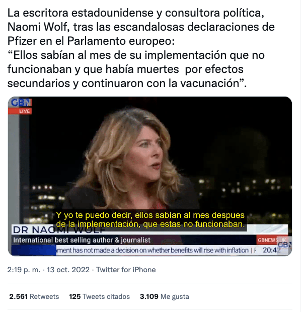 PfizerGate: Circulan publicaciones engañosas sobre efectividad de vacuna contra Covid-19 3 Captura de Pantalla 2022 10 17 a las 3.19.41 p.m.