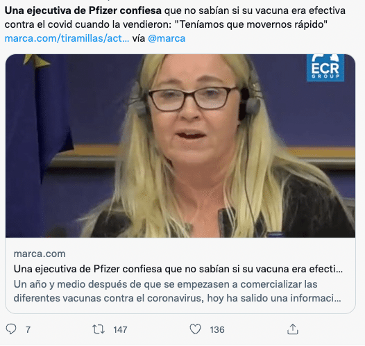 PfizerGate: Circulan publicaciones engañosas sobre efectividad de vacuna contra Covid-19 2 Captura de Pantalla 2022 10 17 a las 3.22.55 p.m.