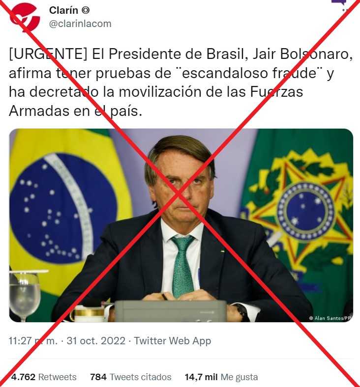 Falso que Bolsonaro presentó pruebas de fraude y movilizó las fuerzas armadas 1 espaja