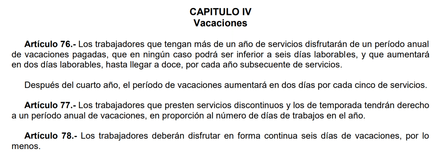 Explicado: los 12 días de vacaciones y Reforma a la Ley del Trabajo