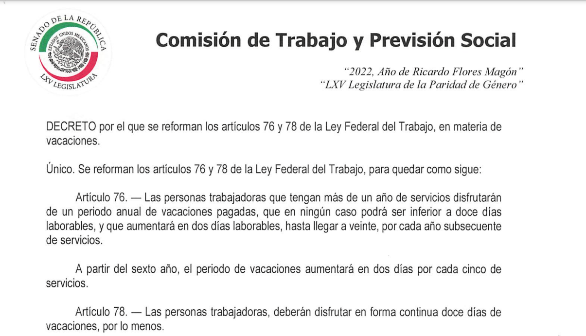 Explicado: los 12 días de vacaciones y Reforma a la Ley del Trabajo