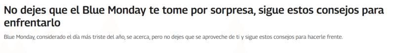 Falso que el "Blue Monday" sea el día más triste del año 1 blue monday