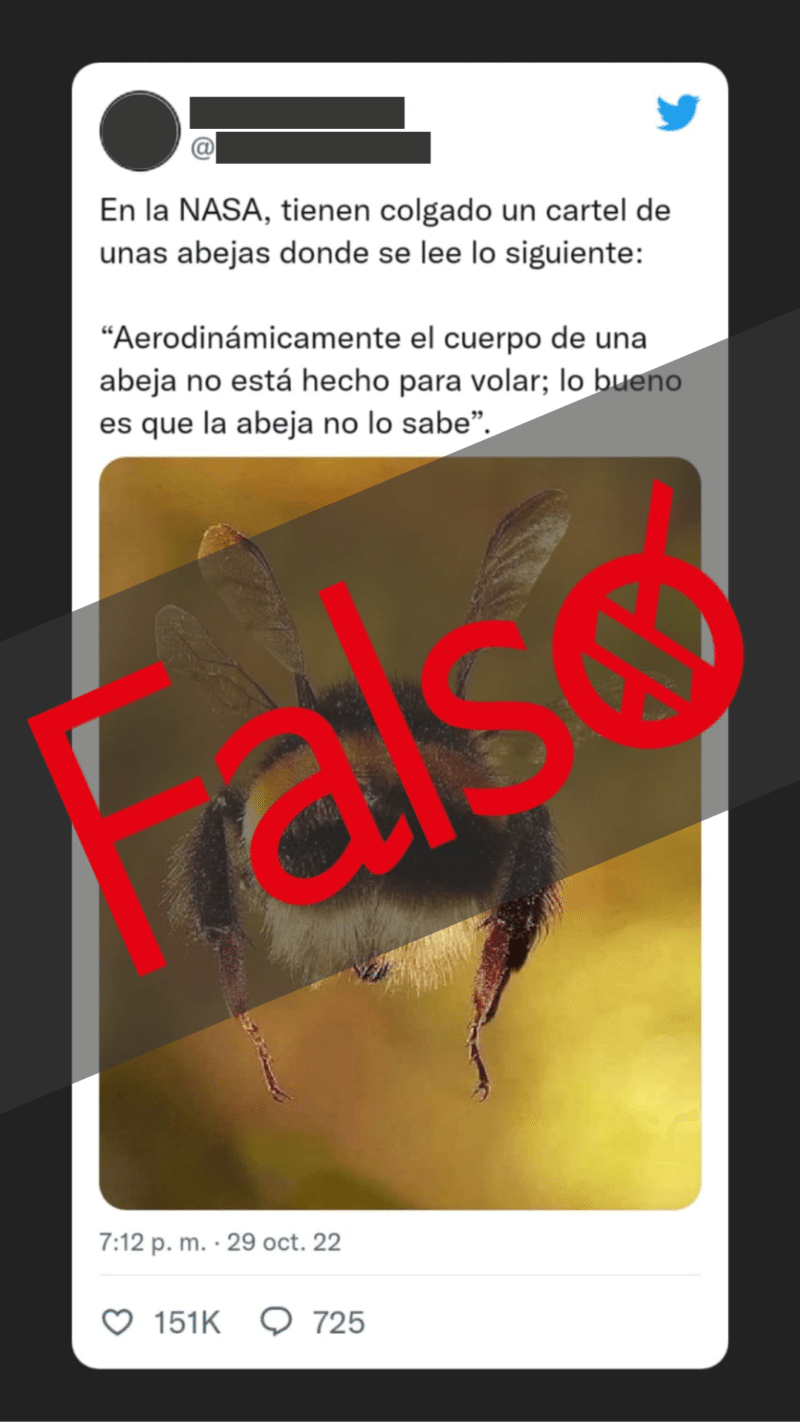abejas vuelo nasa falso