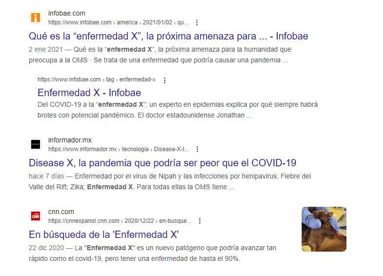 "Enfermedad X": la desinformación sobre la supuesta nueva pandemia 1 Captura de pantalla 2023 06 02 133237