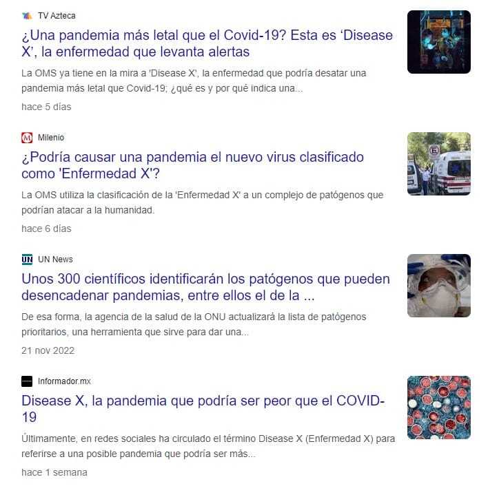 "Enfermedad X": la desinformación sobre la supuesta nueva pandemia 2 Captura de pantalla 2023 06 02 134800