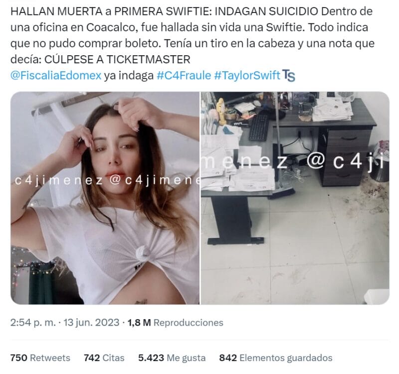 Falso que fan de Taylor Swift se suicidara por no conseguir boleto 1 capture 20230615134249359 1