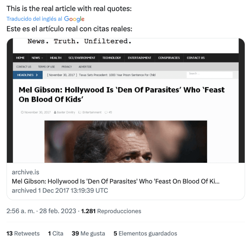 Falso que Mel Gibson realiza documental sobre tráfico infantil 3 Mel Gibson