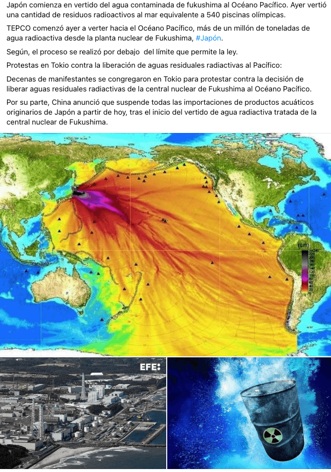 Circula mapa que NO es del derrame de residuos nucleares en Japón 1 Japón
