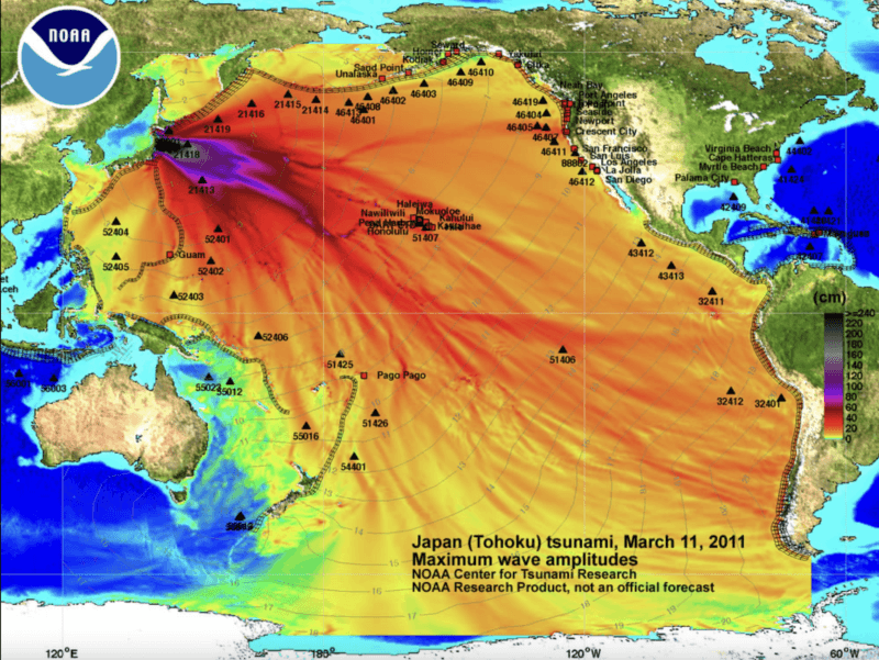 Circula mapa que NO es del derrame de residuos nucleares en Japón 2 tsunami japón 2011