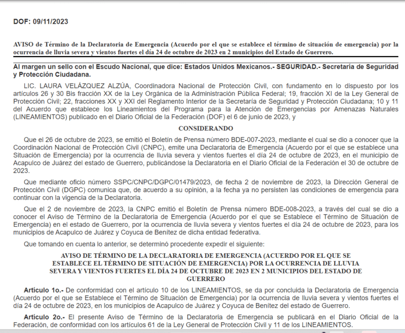 emergencia acapulco otis