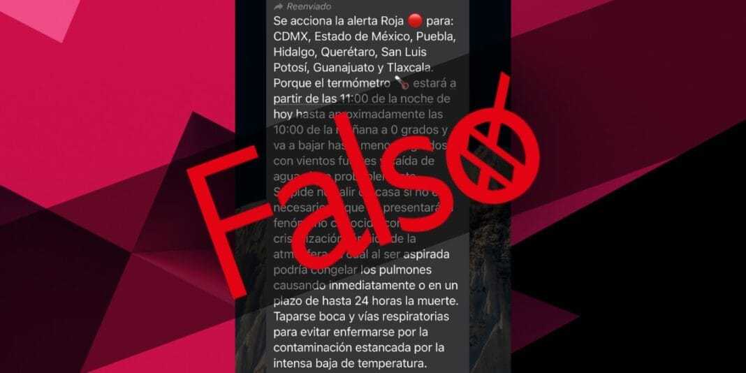 Falso que los pulmones se congelen por la baja temperatura y una supuesta cristalización térmica