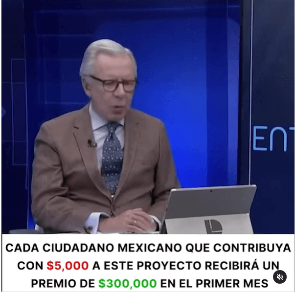 No, Elon Musk no tiene una app para invertir en la bolsa con rendimiento asegurado 1 falso noticiero de lopez doriga promocionando app de elon musk