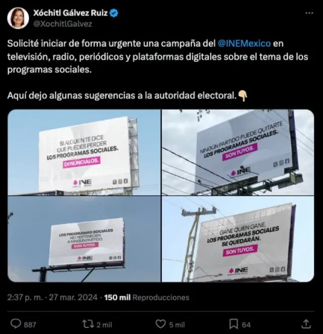 Circula desinformación sobre el INE y Xóchitl Gálvez 1 xochitl tuit