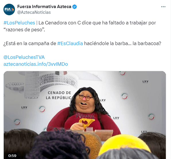 twit con mensaje gordoodiante de Tv Azteca 