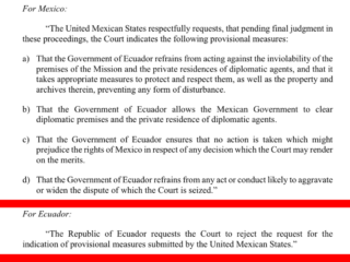 Falso que OEA haya impuesto sanciones a México por conflicto con Ecuador 3 Peticiones de Ecuador y México ante CIJ