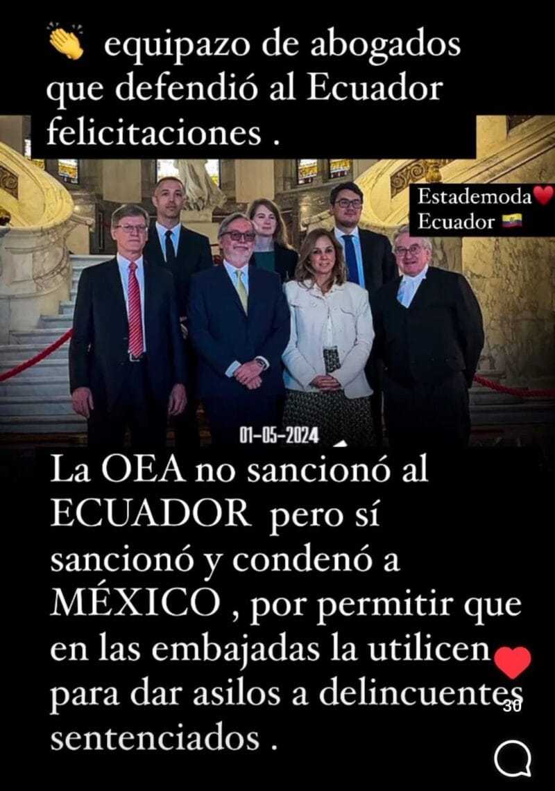 Falso que OEA haya impuesto sanciones a México por conflicto con Ecuador 1 Defensa de Ecuador contra México ante la OEA
