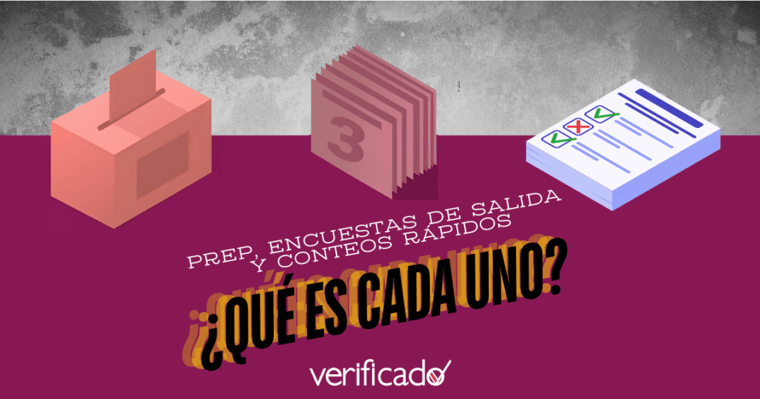 prep conteos rapidos y encuestas de salida, cuales son las diferencias