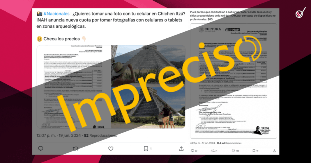 inah cobro de celulares zonas arqueológicas