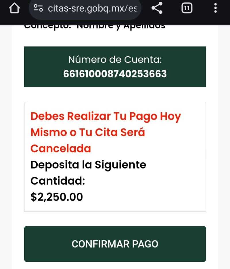 Cuidado con los sitios falsos para "tramitar" acta de nacimiento y pasaporte 3 El sitio falso de la SRE que cobró por un trámite gratuito para sacar pasaporte