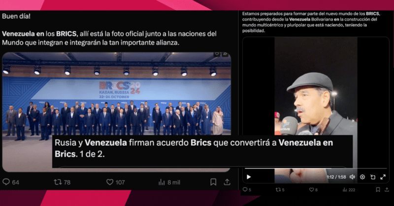 Falso que Venezuela se integre a los BRICS