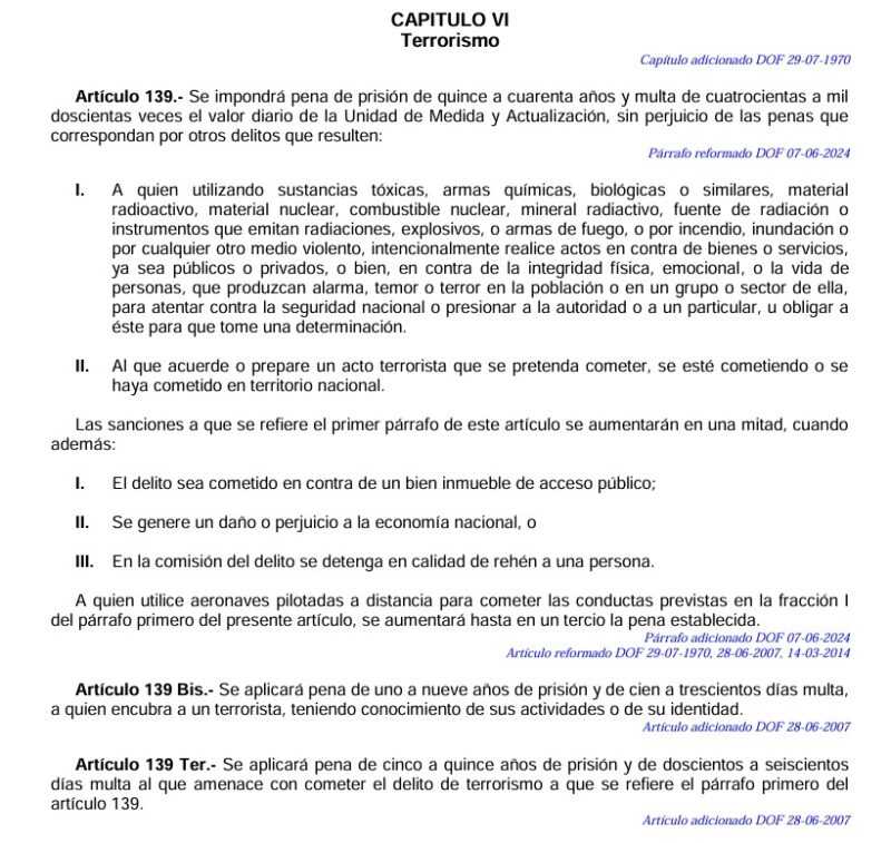 ¿Qué es el terrorismo y por qué quieren clasificar así los actos violentos del crimen organizado? 2 WhatsApp Image 2024 11 15 at 15.15.37