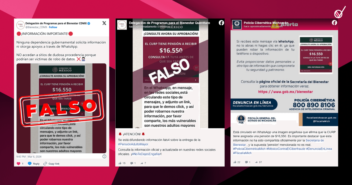 Falso que se otorguen Pensiones del Bienestar vía WhatsApp 2 BULOS 37