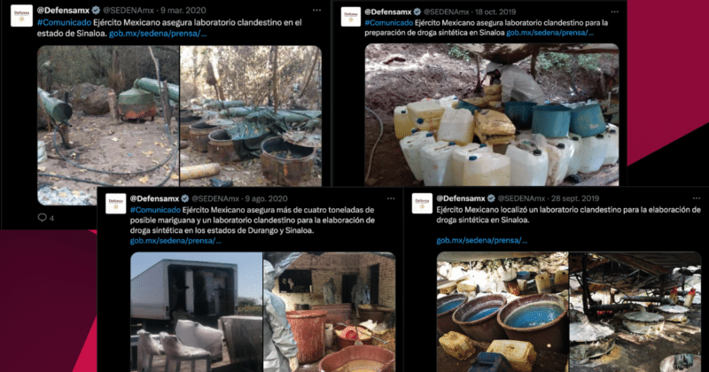 Detecciones de laboratorios de drogas sintéticas