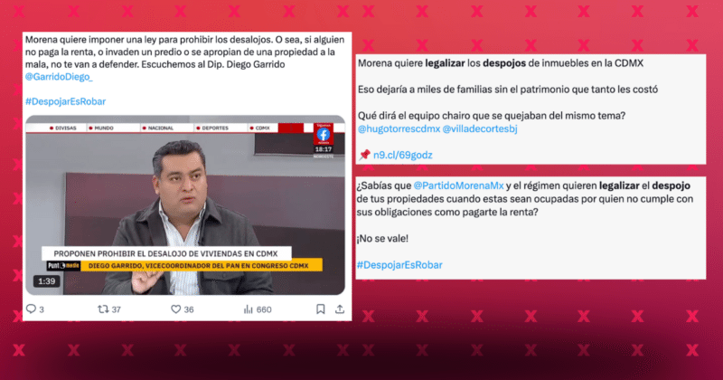 Falso que Morena busque que el despojo inmobiliario sea legal 1 Publicaciones falsas sobre despojo de propiedad