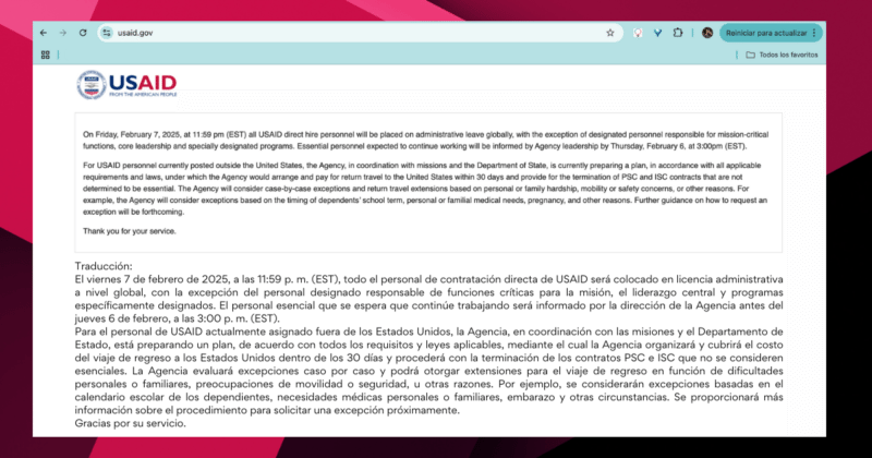 Posicionamiento de USAID