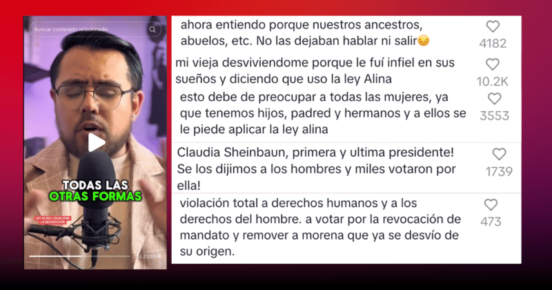 Comentarios desinformantes sobre la Ley Alina