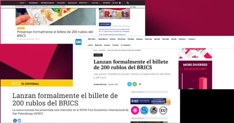 Falso que los BRICS tienen una nueva divisa interna 2 Medios venezolanos replican narrativa falsa del BRICS