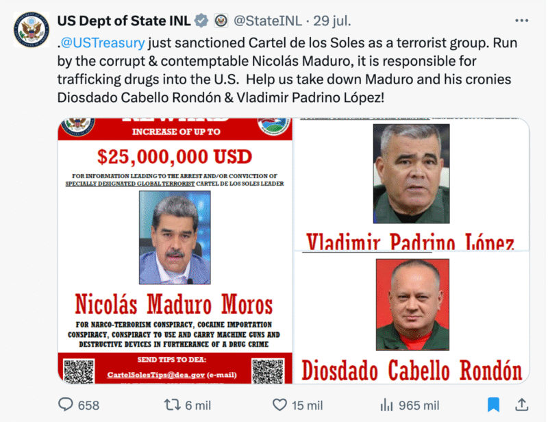 Fichas de búsqueda de Nicolás Maduro, Diosdado Cabello y Vladimir Padrino