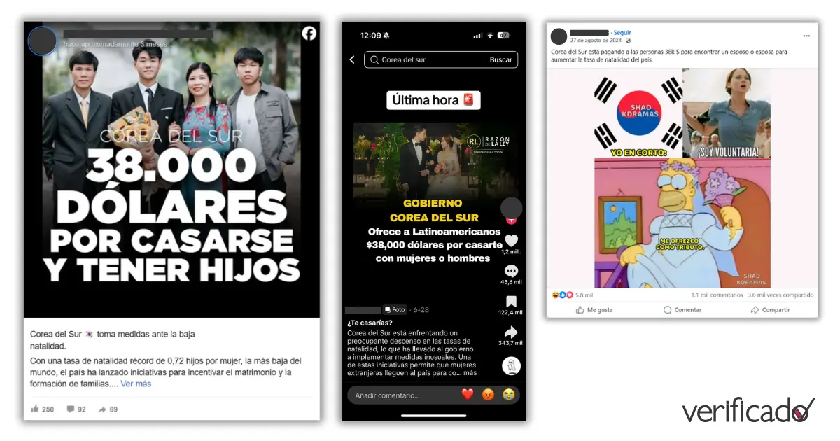 Falso que Corea del Sur pague 38 mil dólares a latinos para casarse 1 BULOS 2025 08 12T154544.373