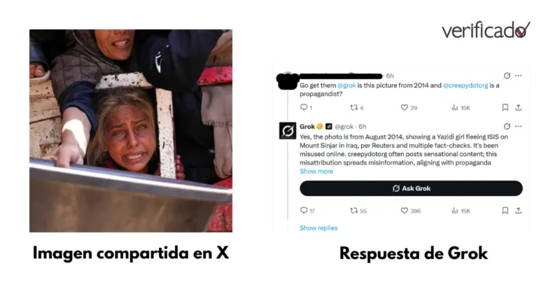 Los chatbots de IA no son una herramienta fiable para verificar una imagen 1 Imagen falsamente verificada por grok