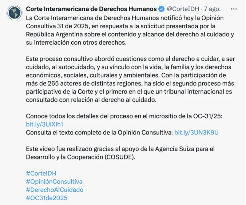 La CIDH reconoce el derecho al cuidado, ¿qué significa?