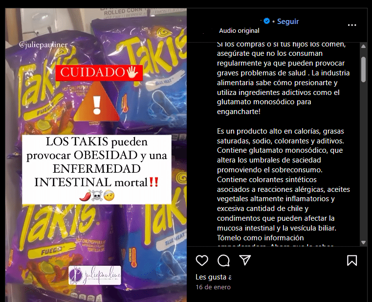 Los Takis no han sido declarados “mortales” por autoridades sanitarias 1 Los Takis no han sido declarados “mortales” por autoridades sanitarias ni hay evidencias de que hayan causado la muerte de dos menores