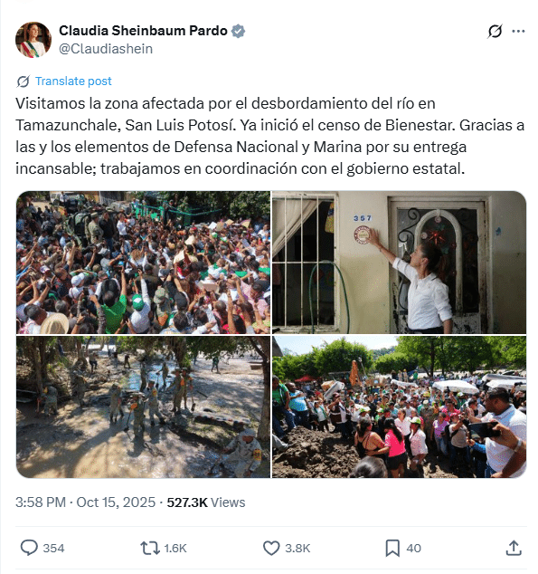 ¿Sheinbaum difundió estas imágenes manipuladas en zonas afectadas por las inundaciones? No hay evidencia 3 sheinbaum-imagenes-inundaciones-manipulado