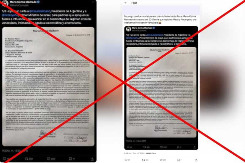 ¿María Corina Machado pidió un bombardeo a Venezuela? Desinforman sobre ganadora del Premio Nobel de la Paz 3 ¿María Corina Machado pidió un bombardeo a Venezuela? Desinforman sobre ganadora del Premio Nobel de la Paz