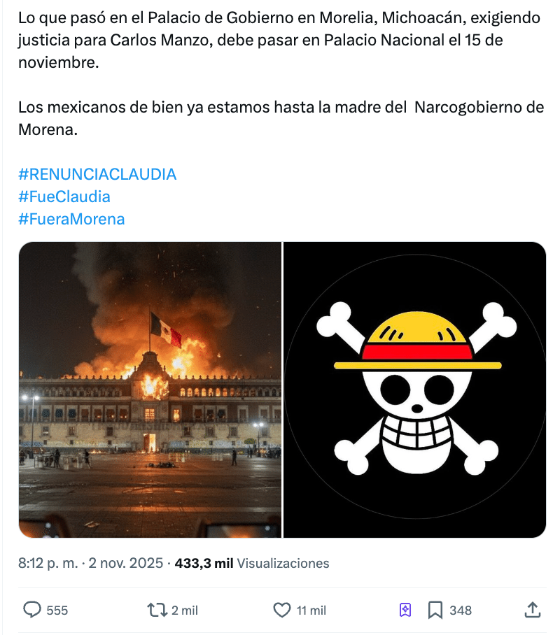 Desinformaciones sobre el asesinato de Carlos Manzo 2 Captura de pantalla 2025 11 05 a las 1.57.55 p.m