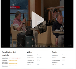Noroña sí fue captado en un aeropuerto, pero usaron la foto para crear una deepfake 2 Captura de pantalla de detección de deepfake de la herramienta Deepware