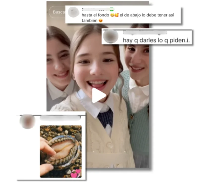 El mercado de contenido sexual de menores generado con IA en TikTok y la puerta a la pornografía infantil 3 Comentarios en una de las publicaciones de estas cuentas. Fuente: TikTok.